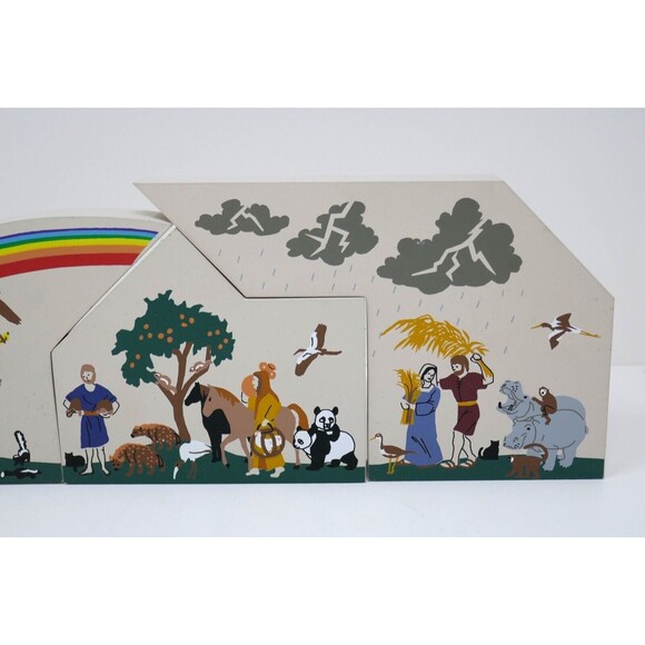 Cat's Meow 3 Piece Hand Painted Noahs Ark Rainbow - Picture 3 of 11